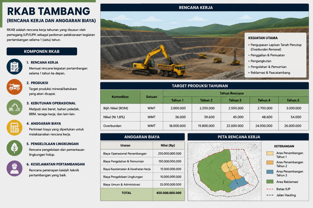RKAB tambang dan aktivitas pertambangan terbuka di Indonesia